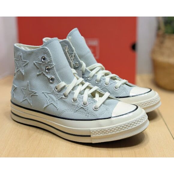Converse Chuck 70 Archive Stars Rainwashed Grey Unisex High Top Sneakers NIB - Picture 1 of 14